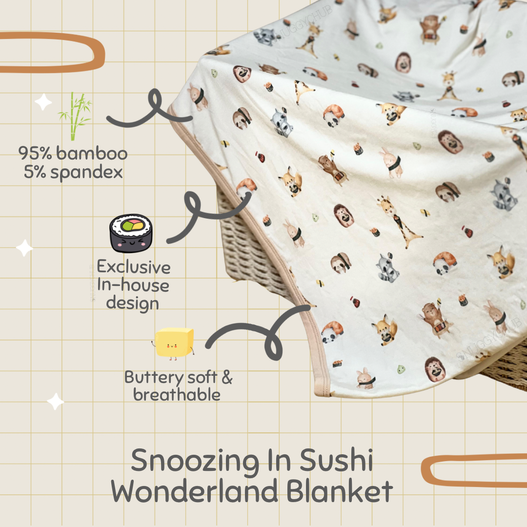 Snoozing In Sushi Wonderland Blanket